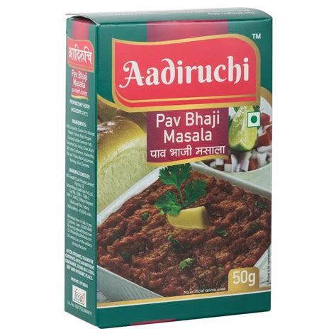 Aadiruchi Pav Bhaji Masala Packaging Size 50 G Packaging Type