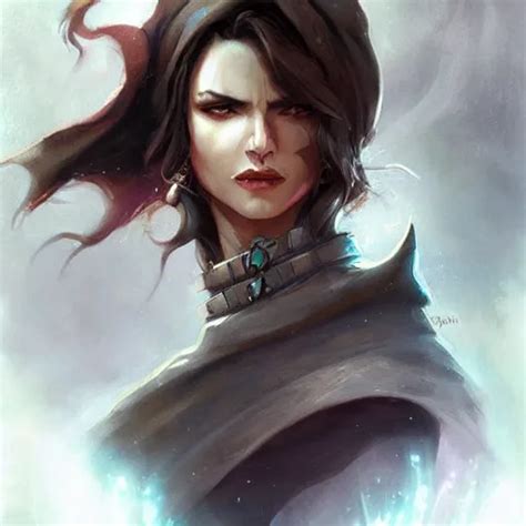 Grumpy Dark Haired Women Ice Mage Dnd Character Art Stable Diffusion