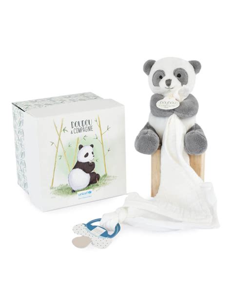 Pantin Unicef Panda Avec Mouchoir Personnalis Ourson C Lin