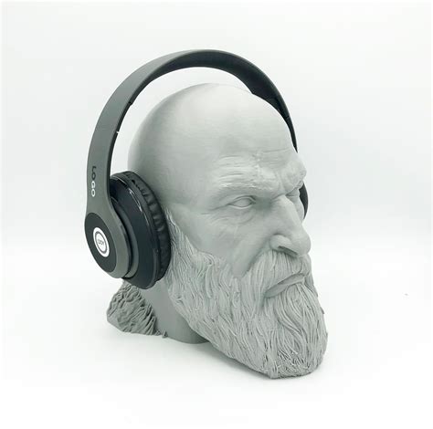 Kratos Headphone Head 3d Printed Headphone Stand Bust Etsy Uk