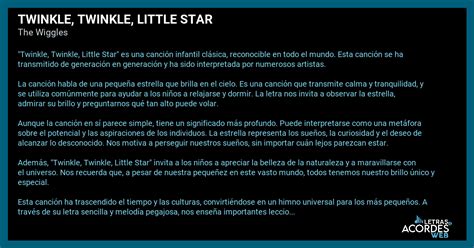 Significado de la canción Twinkle, Twinkle, Little Star de The Wiggles.