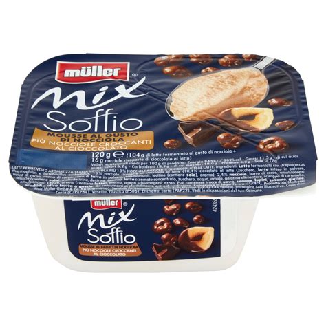 müller Mix Soffio Mousse al Gusto di Nocciola Più Nocciole Croccanti al