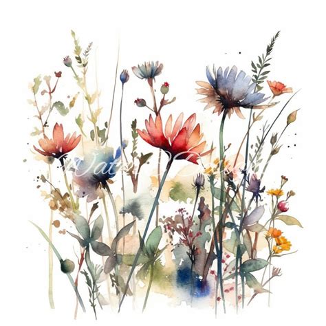 Wildflower Clipart High Quality Png S Commercial Use Watercolor