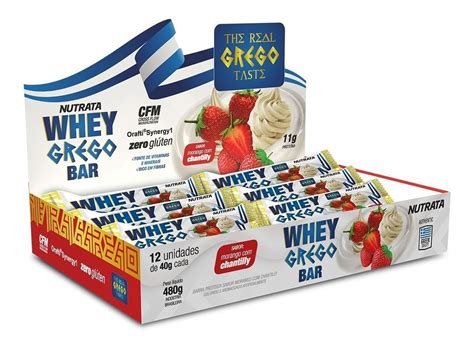 Whey Grego Bar Caixa Unidades Nutrata Barra Proteina R