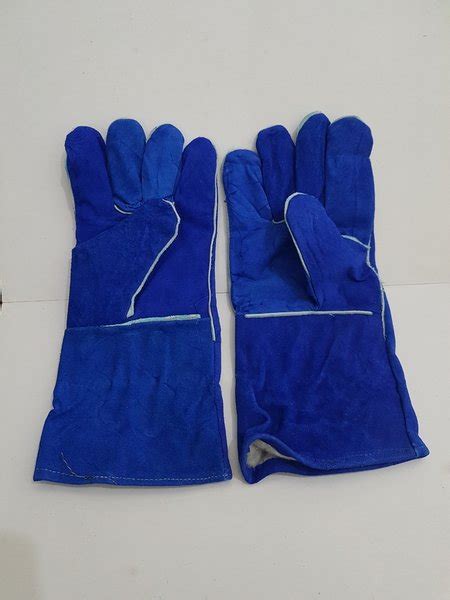 Jual Sarung Tangan Las Kulit Warna Biru Welding Gloves Di Lapak