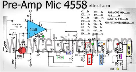 Ic 4558 Pre Amp Circuit Diagram Ic 4558 Preamp Circuit Diagr