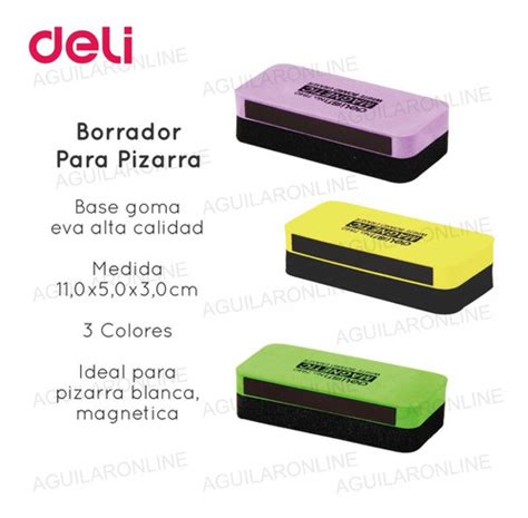 Borrador Para Pizarra Blanca Deli Magnetica Goma Eva Febo