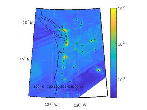 Cities along the North American west coast identified as connected ...
