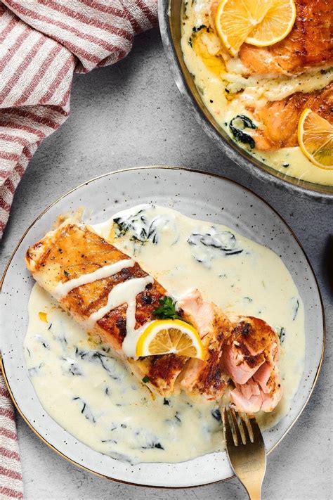 Keto Salmon With Creamy Garlic Butter Sauce Easy Low Carb Dinner