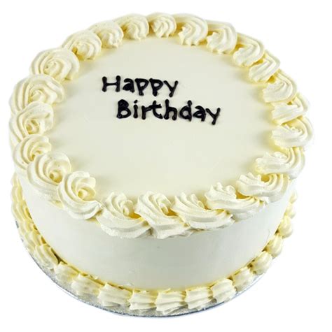 Round Birthday Cake in White