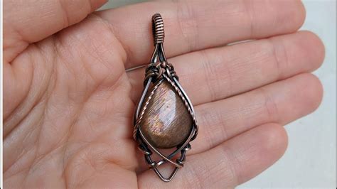 Criss Cross Wire Wrap Pendant With Cabochon Tutorial Youtube