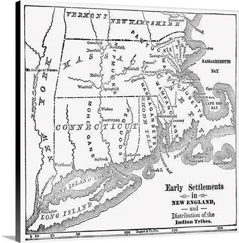 Map New England Colonies Great Big Canvas