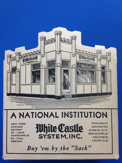 White Castle Hamburger Carton Circa 1940's Vintage Ad