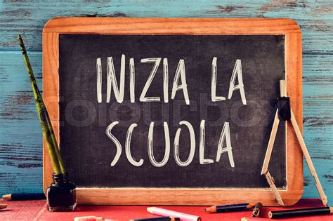 Text Inizia La Scuola Back To School In Italian Stock Image Colourbox