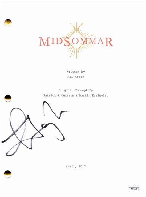 Florence Pugh Signed Autograph Midsommar Full Movie Script Sexy Dani