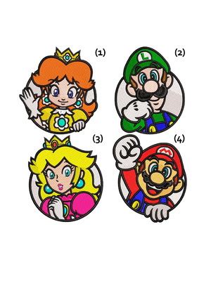 Matriz Bordado Mario Luigi Princesa Compre Produtos Personalizados No