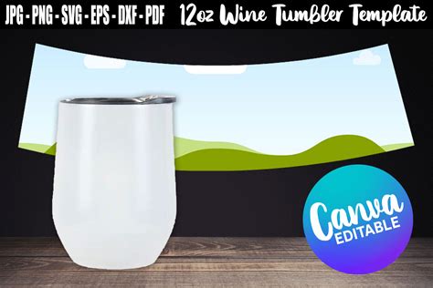 12oz Wine Tumbler Template Canva Editabl Graphic By Aleksa Popovic