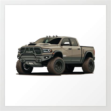 Dodge ram truck illustration Art Print by Musab Al Rawahi | Society6