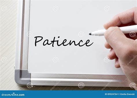 Patience Written On Whiteboard Stock Photo Image Of Calmness Power