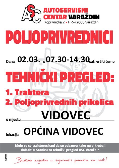 Tehnički pregled traktora i poljoprivrednih prikolica 02 03 2023