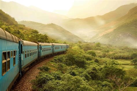 Premium Photo A Train Traveling Through A Lush Green Forest A Train