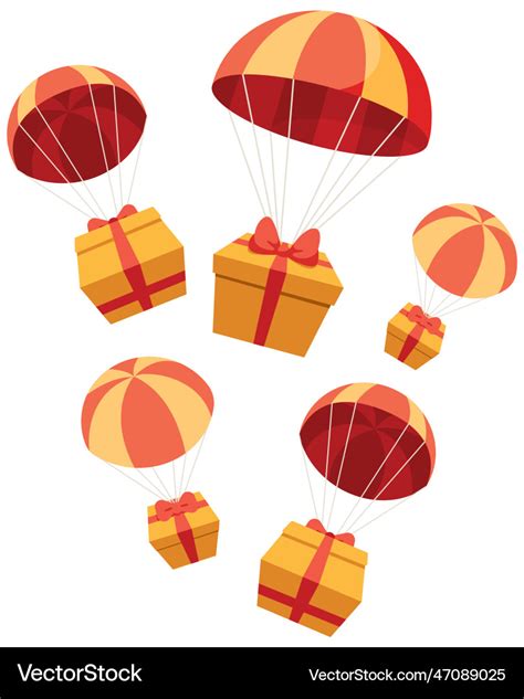 Gift Airdrop On White Royalty Free Vector Image