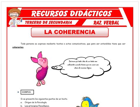 Ejercicios Sobre La Coherencia Para Tercero De Secundaria