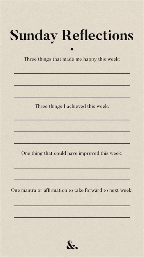 Pin Illustrates A Printable End Of The Week Reflection Routine Giving