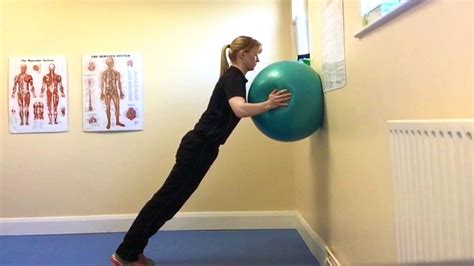 Swiss Ball Wall Press Ups Youtube