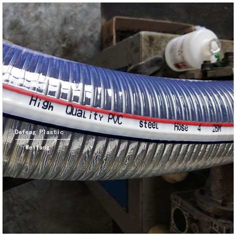 PVC Spiral Steel Wire Reinforced Suction Hose Used In Factories