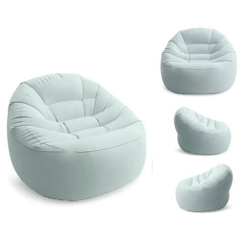 Ripley Sofa Sillon Puff Inflable Circular Celeste X X