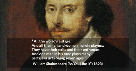 William Shakespeare All The World S A Stage And All The