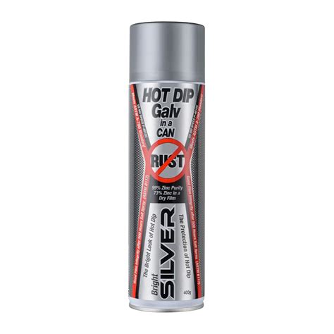 Hot Dip In A Can 400g Aerosol Silver Zinc Supplies