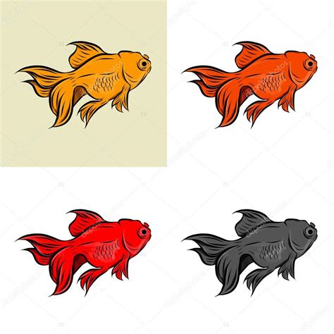 Gold Fish Illustration Isolated Vector Stock Illustration By 9peak