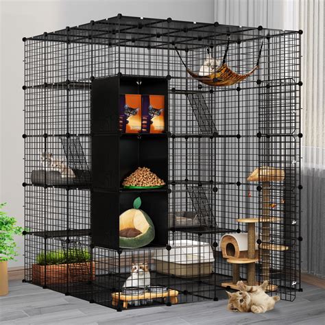 Dextrus Large Cat Cage Tier Kennels With Cube Storage Diy Indoor