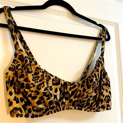 Shade Shore Swim Leopard Print Bikini Top By Shade And Shore