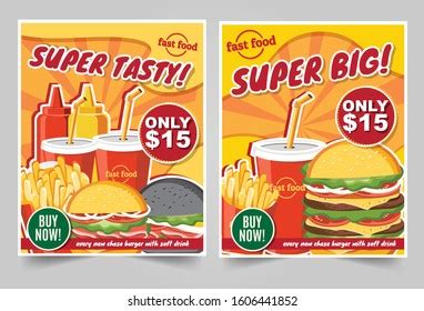 Poster Ad Fast Food Advertising Billboard Stock Vector Royalty Free