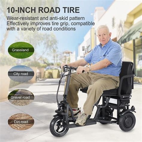 TopMate ES10 3 Wheel Electric Scooter Lightweight Folding Powered ...