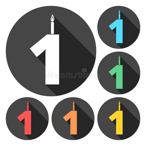 Burning Birthday Candles Number 1 Stock Vector - Illustration of shine ...