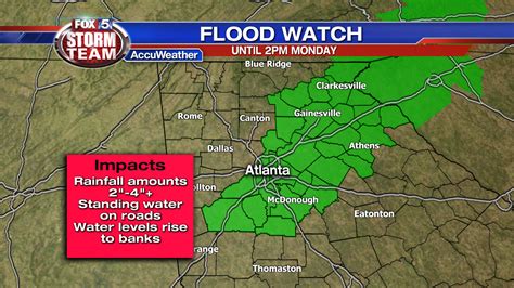 Flood Watch And Wind Advisory For Metro Atlanta