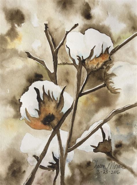 Cotton Plant Painting at PaintingValley.com | Explore collection of Cotton Plant Painting