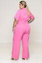 Cal A Pantalona Plus Size Alfaiataria Rosa Vk Moda Plus Size