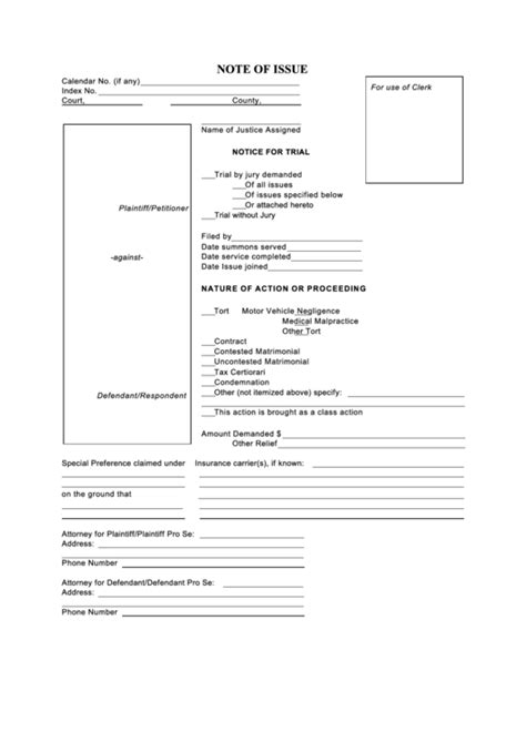 Notice Of Issue Fillable Form Printable Forms Free Online