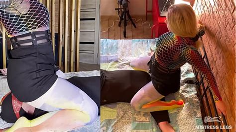 Mistress Sitting And Bouncing With Her Big Nylon Ass On Slave Face