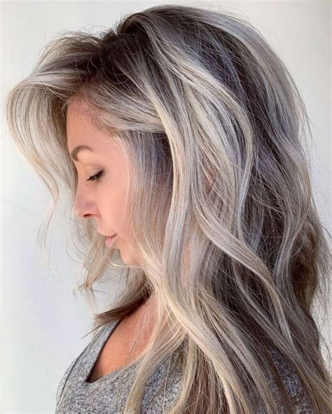 Brown Hair With Fringe Grey Brown Hair Long Gray Hair Brown Blonde