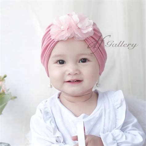 Jual Turban Anak NAYA Turban Bayi Anting Mutiara Lucu Aksesoris Balita