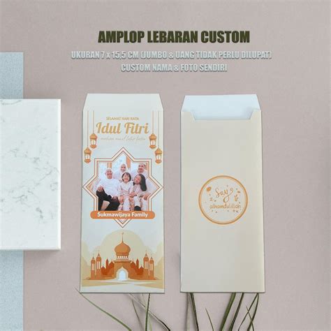 Jual Amplop Lebaran Custom Foto Nama Amplop Hari Raya Idul Fitri