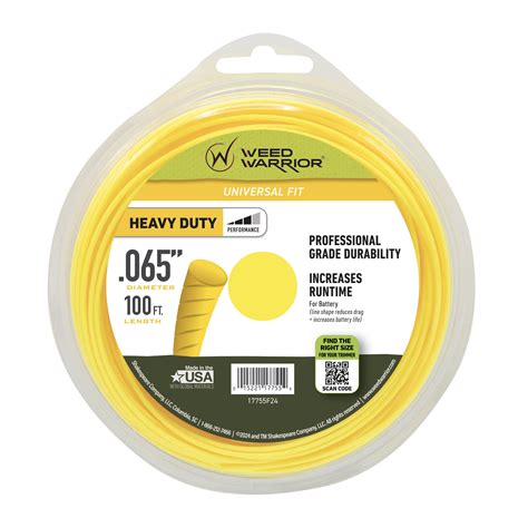 Weed Warrior 065 In X 100 Ft Heavy Duty Trimmer Line