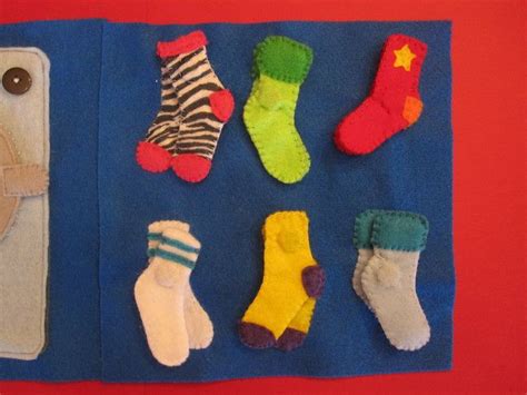 Magnetic Sock Matching Quiet Book Page DIY Craft