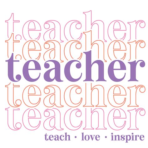 Teacher Teach Love Inspire Design Dtf Ready To Press — Dtf Center